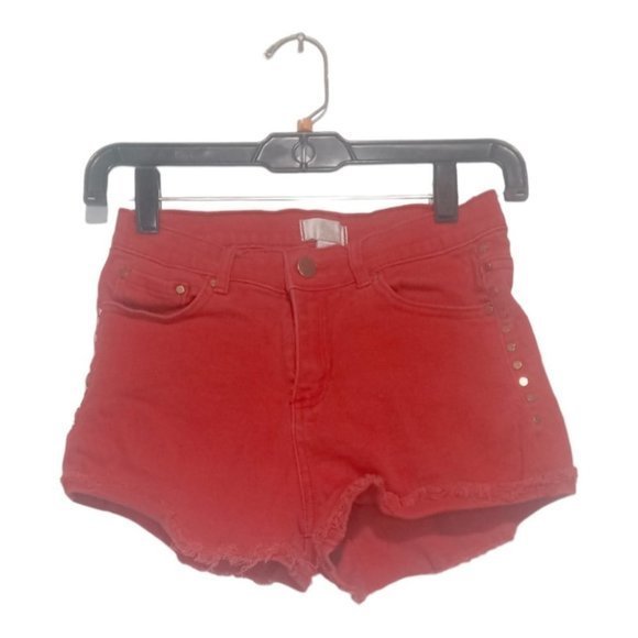 sexy red shorts 💟 Forever 21 High Rise‎ Jean Shorts Button  Small gold tone - Picture 1 of 5